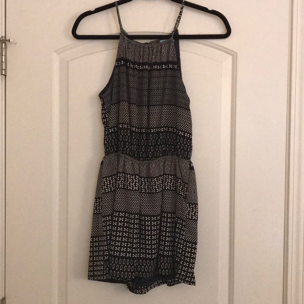 Navy patterned romper